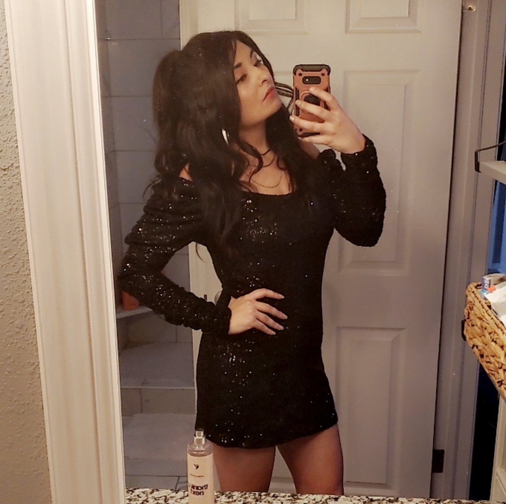 BLACK SEQUIN DRESS